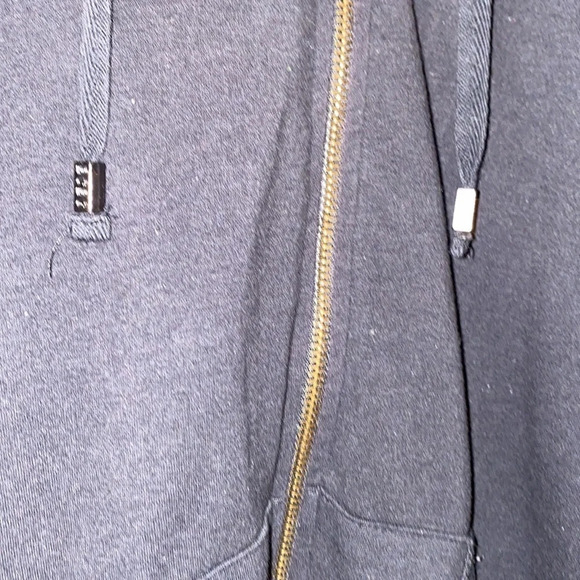 BCBG Maxazria  rhinestone logo black hoodie sweater Sz L - Picture 13 of 15